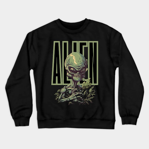 Alien Zone 420 Crewneck Sweatshirt by FrogandFog